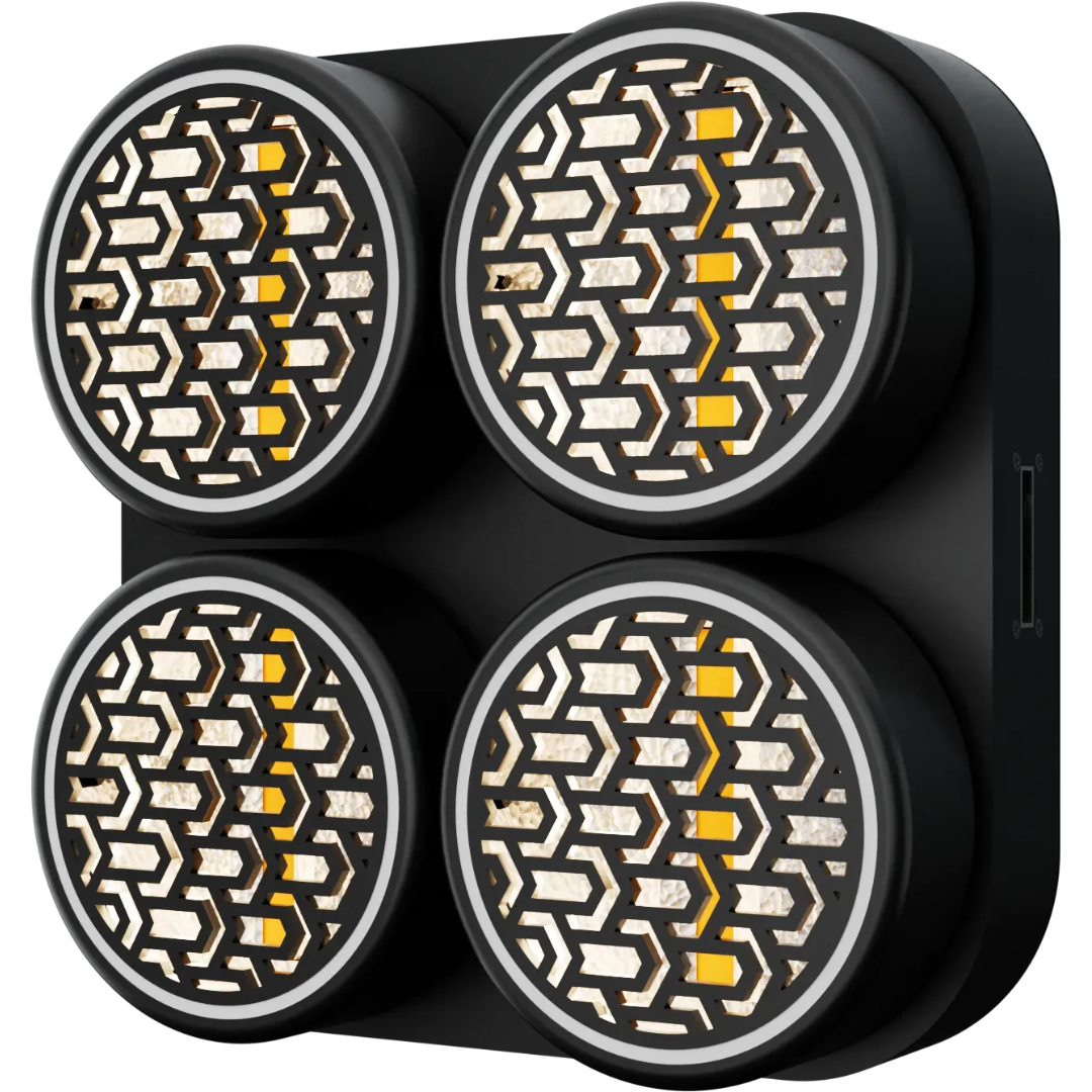 Blizzard Lighting Lux Quadra X4 | 4x50W WW Blinder with RGB Ring | Aura FX + DMX & TRUE1