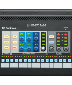 PreSonus EarMix 16M | 16 Channel Personal Mixer - AVB Network | PoE Powered Monitor Control