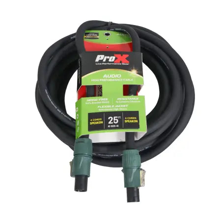 ProX XC-SS25-4C | 25 FT 4 Conductor SpeakON NL4 12AWG Speaker Cable