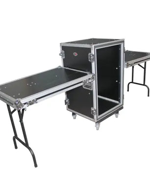 ProX T-18RSPWDT | 18U Shockproof Amp Rack with Table