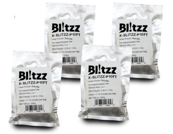 ProX X-BLITZZ-P10FT | 4‑Pack Indoor Granule Powder | Cold Spark FX (10 ft Reach)