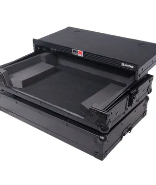 ProX X-DDJFLX4LTBL | Pioneer DDJ-FLX4, DDJ-400 & DDJ-SB3 Case | Black ATA Flight Case with Laptop Shelf