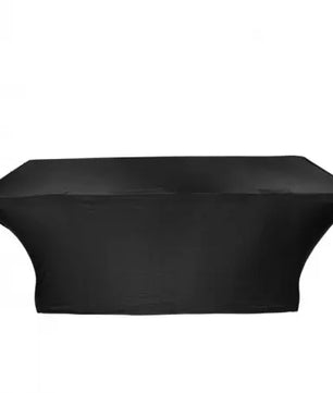 ProX X-ST6BL | 6' Table Scrim (Black) | Open Back Stretch Cover for DJ Tables