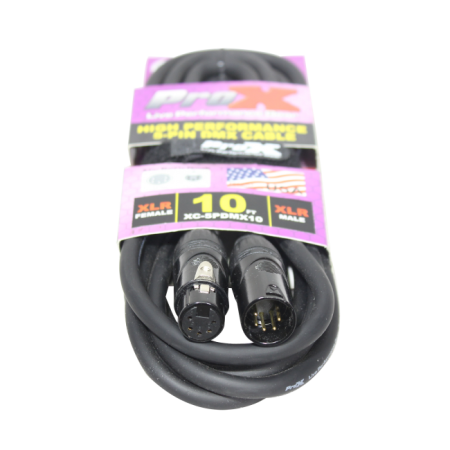 ProX XC-5PDMX10 | 10' DMX XLR5-M to XLR5-F High Performance Cable
