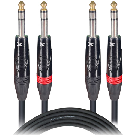 ProX XC-DTRS5 | 5' Dual 1/4" TRS to Dual 1/4" TRS Cable