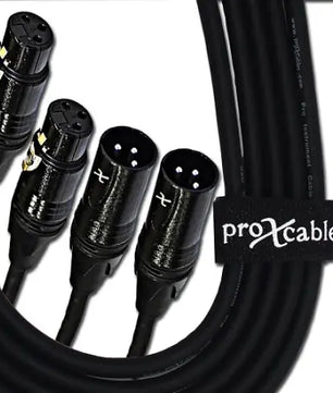 ProX XC-DXLR03 | 3' Dual XLR-M to Dual XLR-F Cable