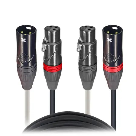 ProX XC-DXLR25 | 25' Ft High Performance Dual XLR-M to Dual XLR-F Audio Cable