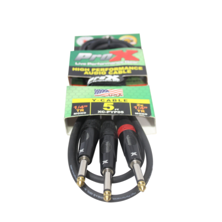 ProX XC-PYP05 | 5' 1/4" TS-M to Dual 1/4" TS-M