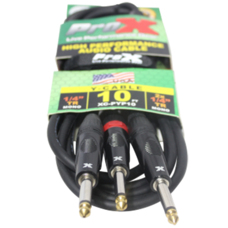 ProX XC-PYP10 | 10' 1/4" TS-M to Dual 1/4" TS-M