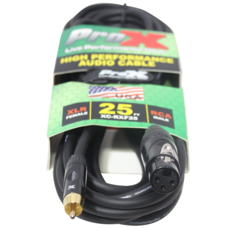 ProX XC-RXF25 | 25' RCA to XLR3-F Cable