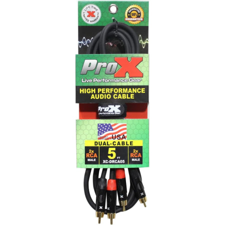 ProX XC-RXM05 | 2x RCA to XLR (5ft)