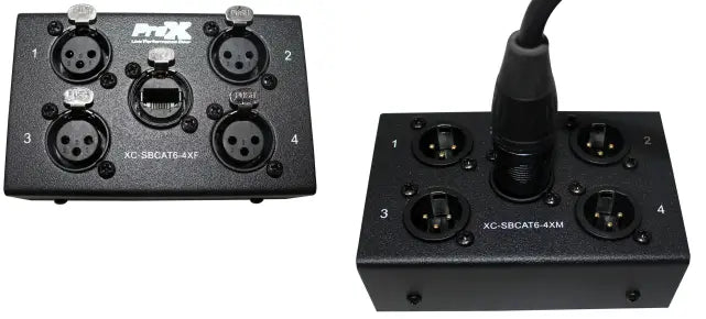 ProX XC-SBCAT6-4X Combo | 4 Channel XLR/DMX Ethernet Snake