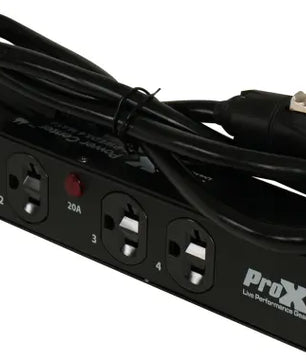 ProX XPWEDX4MAYA | 4 Outlet 20A Power Distribution Box | True1 IN/OUT Pass-Through Design