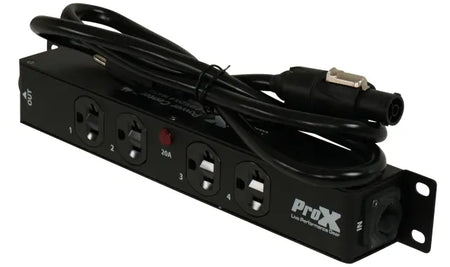 ProX XPWEDX4MAYA | 4 Outlet 20A Power Distribution Box | True1 IN/OUT Pass-Through Design