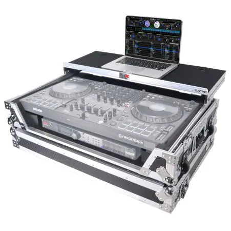 ProX XS-DDJFLX10WLT | Flight Case for DDJ-FLX10 with Laptop Shelf | 1U Rack Space & Wheels