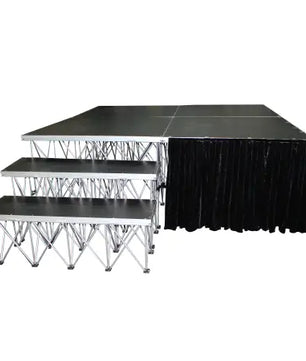 ProX XSF-Skirt16 | 16-Inch Black Stage Skirt for StageX Portable Stages