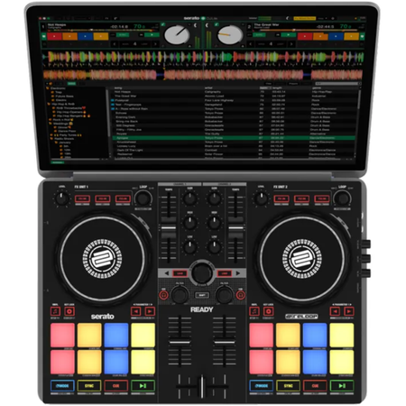 Reloop Ready | Compact 2-Deck DJ Controller for Serato | 16 RGB Pads & Scratch Bank Support