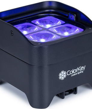 ColorKey MobilePar Mini Hex 4 MKII (8-Pack) | Wireless Battery Uplighting Kit | Charging Case with App Control
