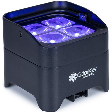 ColorKey MobilePar Mini Hex 4 MKII (8-Pack) | Wireless Battery Uplighting Kit | Charging Case with App Control