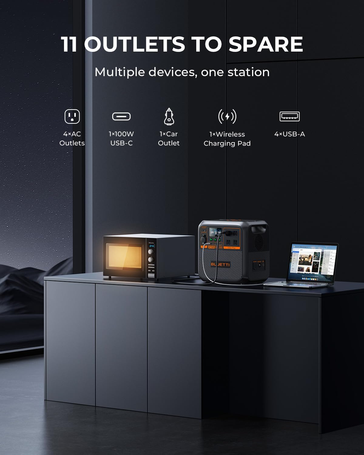 Bluetti AC180P | 1,800W 1,440Wh Portable Power Station | 2,700W Power Lifting & 45 Min Fast Charge