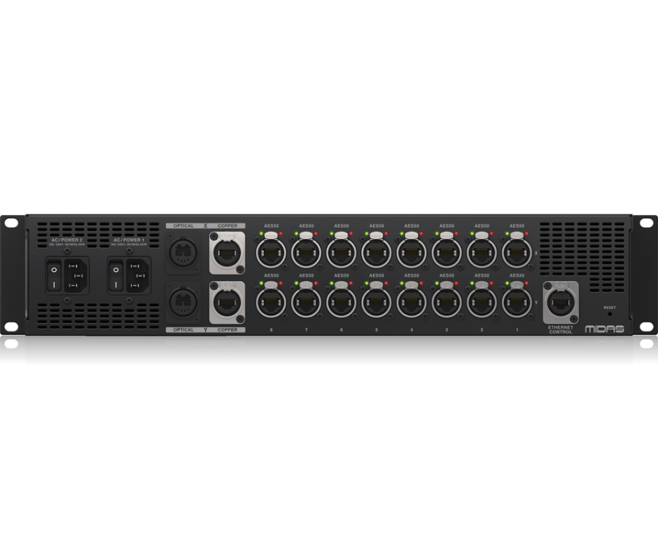 Midas MDS-AS 88 | Dual HyperMAC to 8x Redundant AES50 Converter | 192 Ch @ 96kHz, 2U Rackmount