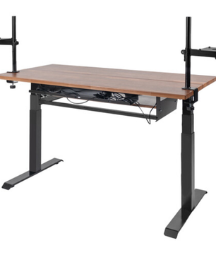 Wavebone Starship Wood | Height Adjustable Studio Desk | Standing Workstation with Keyboard Tray
