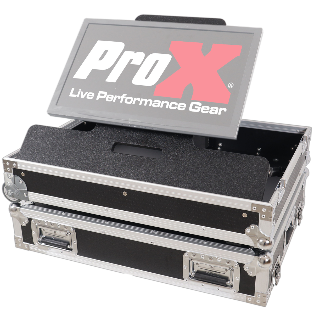 ProX XS TV32FMW | 32 Inch LED TV Flight Case | Adjustable Floor Monitor Case with Wheels