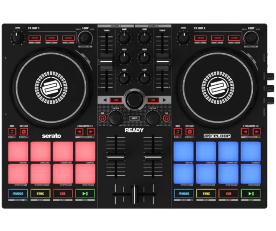 Reloop Ready | Compact 2-Deck DJ Controller for Serato | 16 RGB Pads & Scratch Bank Support