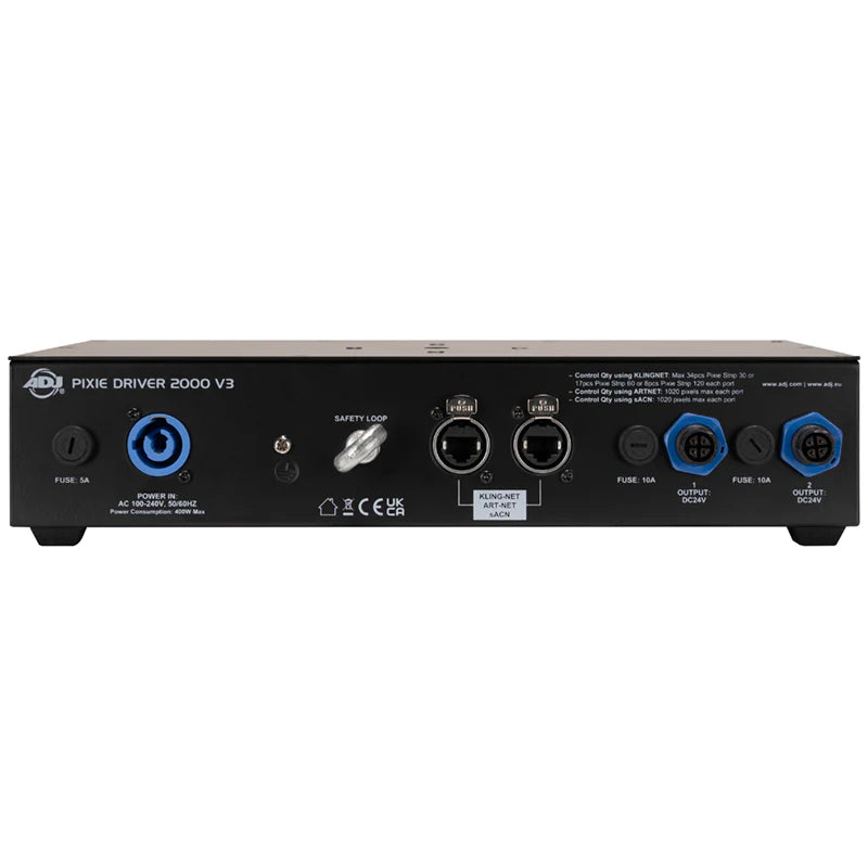 American DJ Pixie Driver 2000 V3 | Pixel Controller for Pixie Strips | Art-Net & sACN, Rackmountable