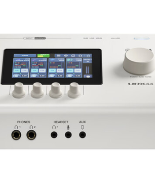 Yamaha URX44 W | 32-Bit Interface with DSP & Touchscreen | 4 Mic Inputs + microSD Recording