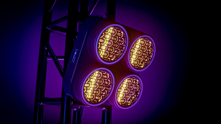 Blizzard Lighting Lux Quadra X4 | 4x50W WW Blinder with RGB Ring | Aura FX + DMX & TRUE1