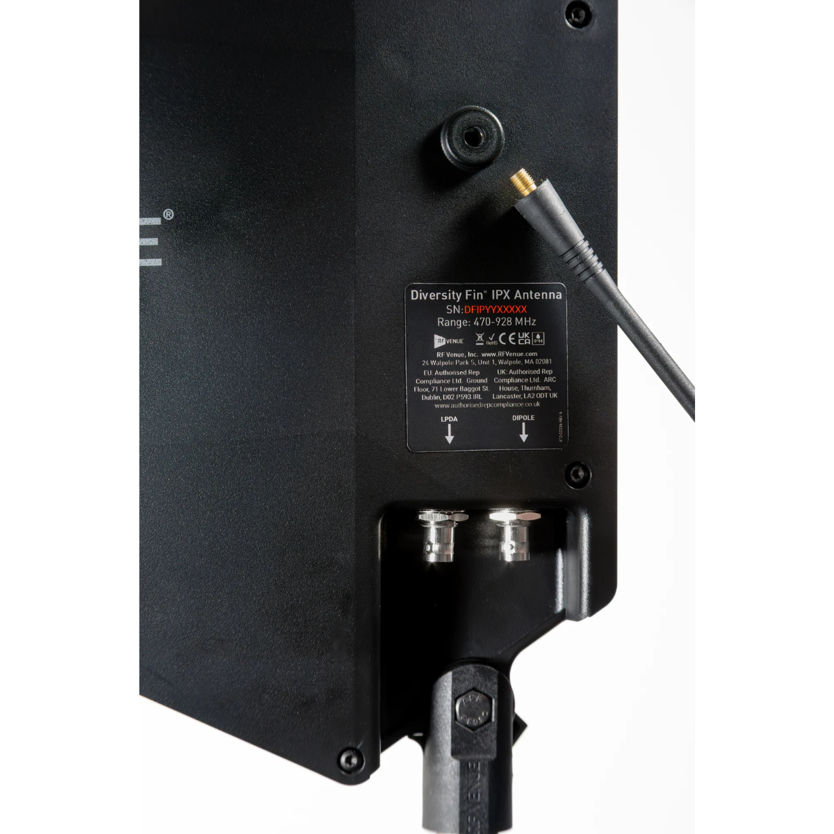 RF Venue DFIN-IPX | 470-928 MHz Diversity Fin Antenna | IP44 Weather-Resistant Design