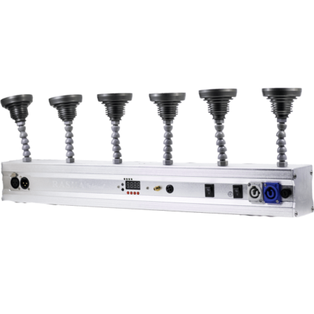Rasha Bullet Bar White | 6x 10W Warm White Pin Spot Bar | Wireless DMX Battery Fixture