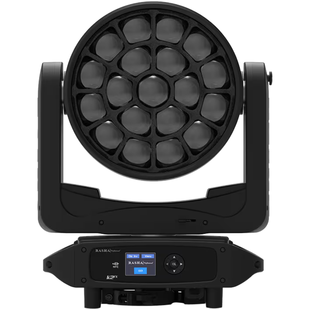 Rasha K2 FX | RGBW Wash with Aura FX Panel | 5°–55° Zoom + Infinite Pan/Tilt