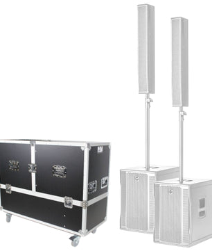 RCF Evox 12 (White) Package | Dual System with Flight Case | Column Array PA with 15″ Woofers