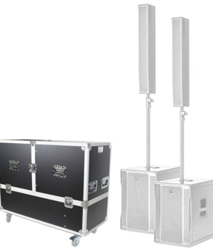 RCF Evox 12 (White) Package | Dual System with Flight Case | Column Array PA with 15″ Woofers