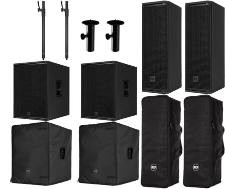RCF EVOX 18 | 2x NXL 14A, 2x Sub 18AX, Covers & Poles