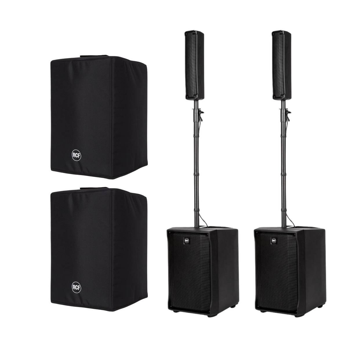 Black Array RCF EVOX J8 Package | 2x Column Arrays with Bags