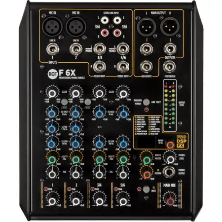 RCF F6 X | 2 Mic, 2 Stereo Inputs – FX Engine | Compact 6-Channel Analog Mixer