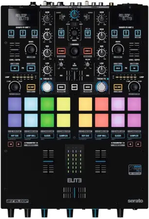 Reloop ELITE | DVS Mixer with Dual USB & OLED Displays | 24-Bit Audio Interface for Serato DJ Pro