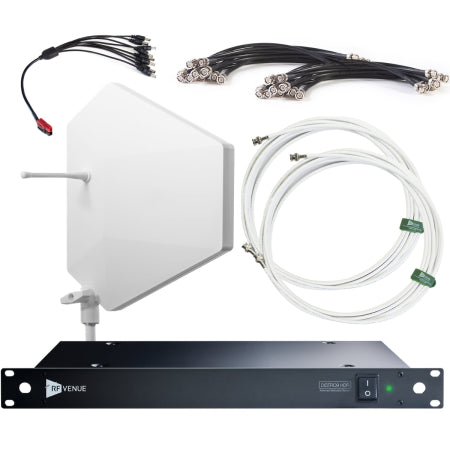 RF Venue DFIN-IPXWD9 | 9-Channel Wireless Mic Bundle | White IPX Diversity Fin with DISTRO9