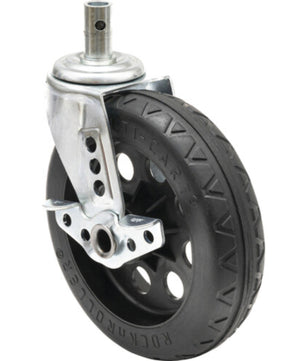Rock N Roller RCSTR8X2BK | 2pc 8 x 2in Casters with Brakes | Foam-Filled No-Flat Tires