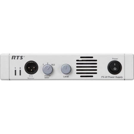RTS PS-20 | 2-Channel Intercom Power Supply with Program Input, Monitoring & Mode Selection
