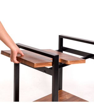 Wavebone Jenga Double Shelf Wood | Studio Storage Rack | Dual Tier Equipment Shelf