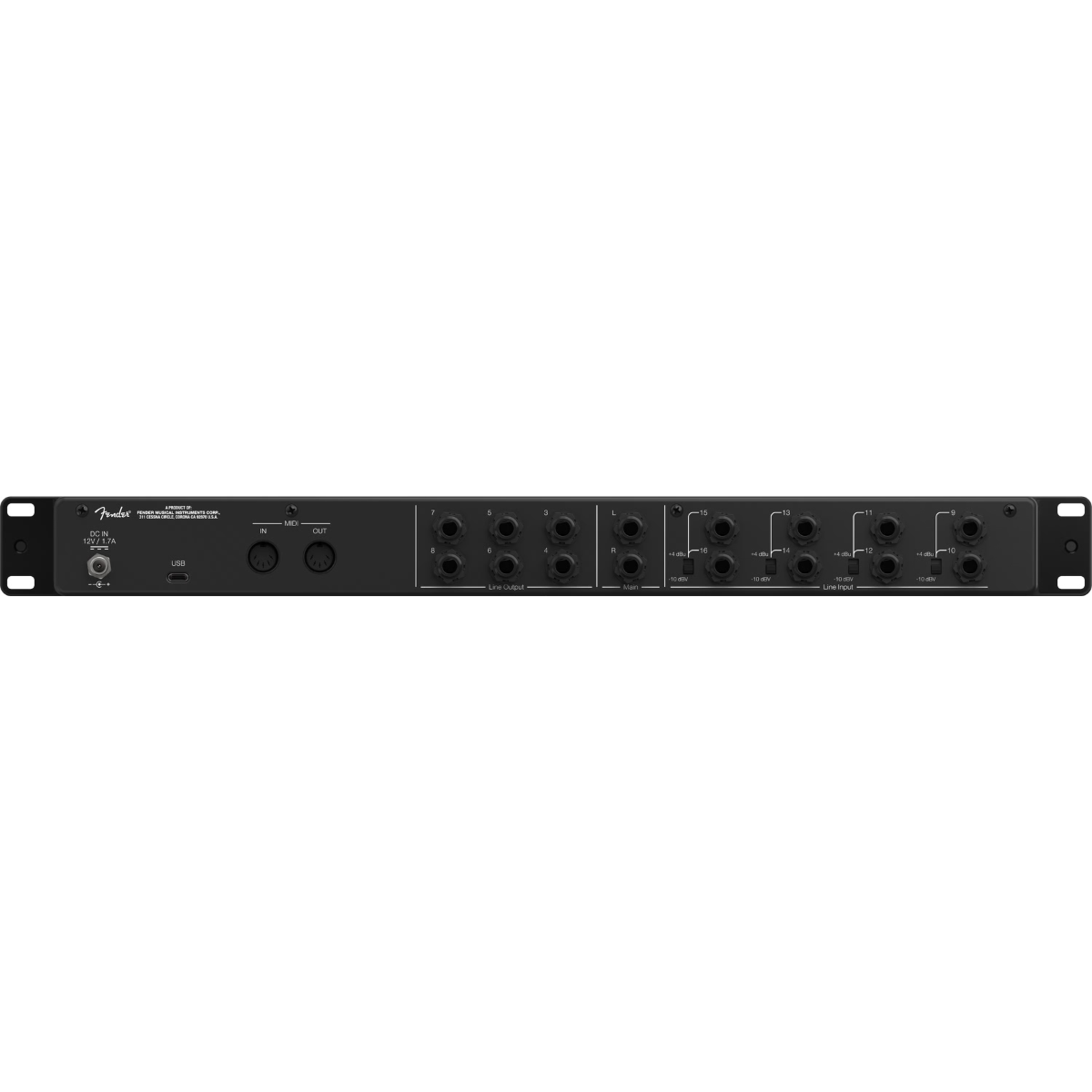 Fender Quantum LT 16 | 16x8 USB-C Audio Interface | 8 MAX-HD Mic Preamps