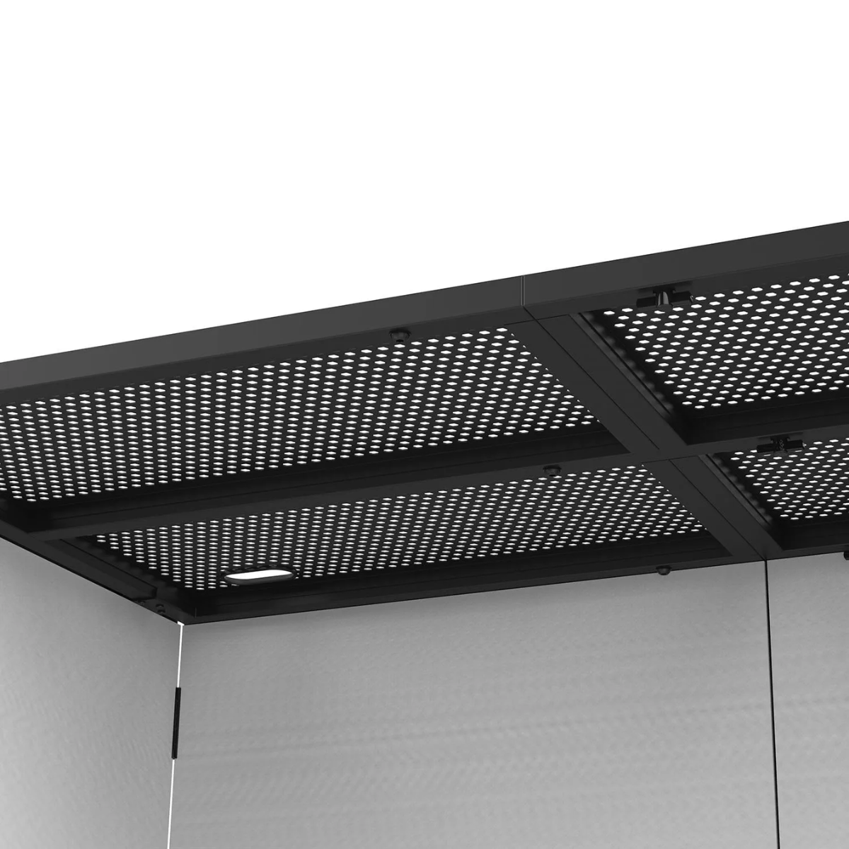 Odyssey DJBOOTH50 | 50in Wide, Removable Mesh Barrier, Black & White Scrims | Portable Aluminum DJ Booth with Carry Bag