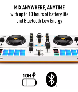 Hercules DJControl Mix Ultra | Wireless DJ Controller for iOS & Android | Built-In Battery & Bluetooth LE