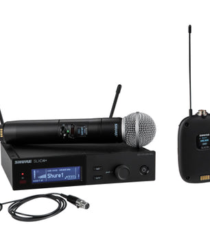 Shure SLXD124+/85M-G57 | Handheld SM58 + Lavalier Wireless System | 24-bit Audio & Dual Transmitter Flexibility