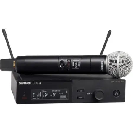 Shure SLXD24/SM58 G58 | 470-514 MHz, 24-bit Digital Wireless System | SM58 Handheld Mic with 330' Range