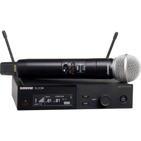 Shure SLXD24/SM58 J52 | 558-602 MHz, 24-bit Digital Wireless System | SM58 Handheld Mic with 330' Range